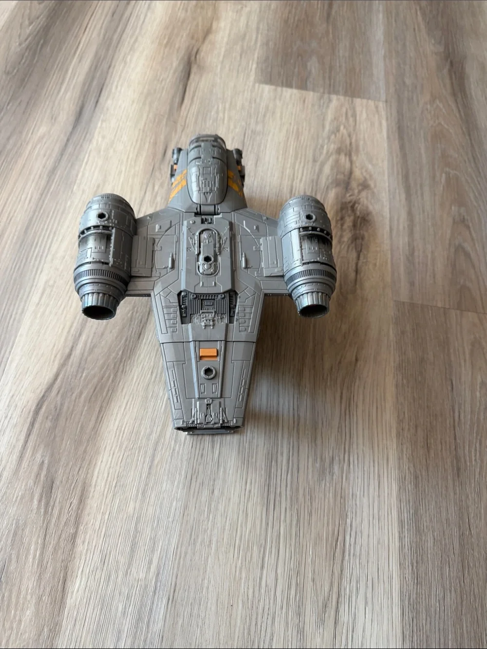 Star Wars Gray Cargo Starfighter Toy with Orange Markings